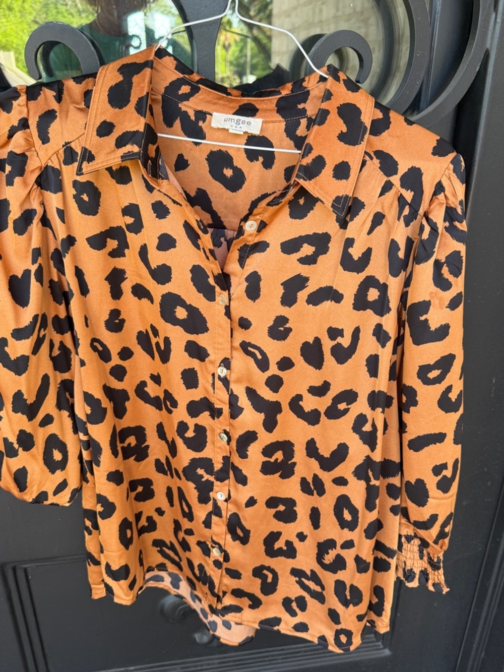 Umgee Rust & Black Leopard Print Top